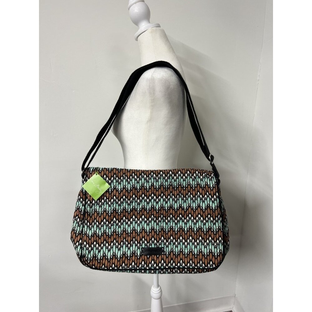 New Vera Bradley Black Laptop Bag Purse Adjustable Shoulder Strap Metro